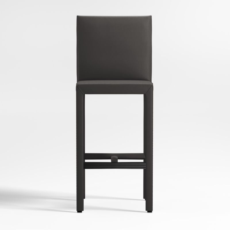 Folio Viola Black Top-Grain Leather Bar Stool - image 0 of 6