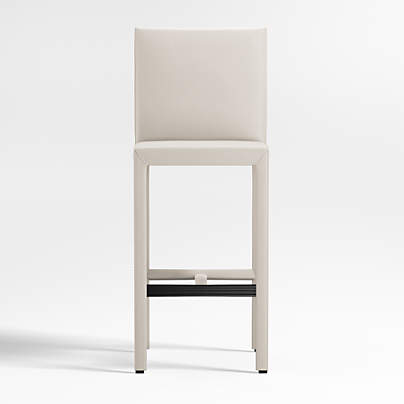 Folio Sand Top-Grain Leather Bar Stool