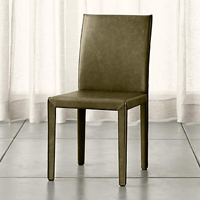 Folio Olive Top Grain Leather Dining, Leather Kitchen Chairs Canada