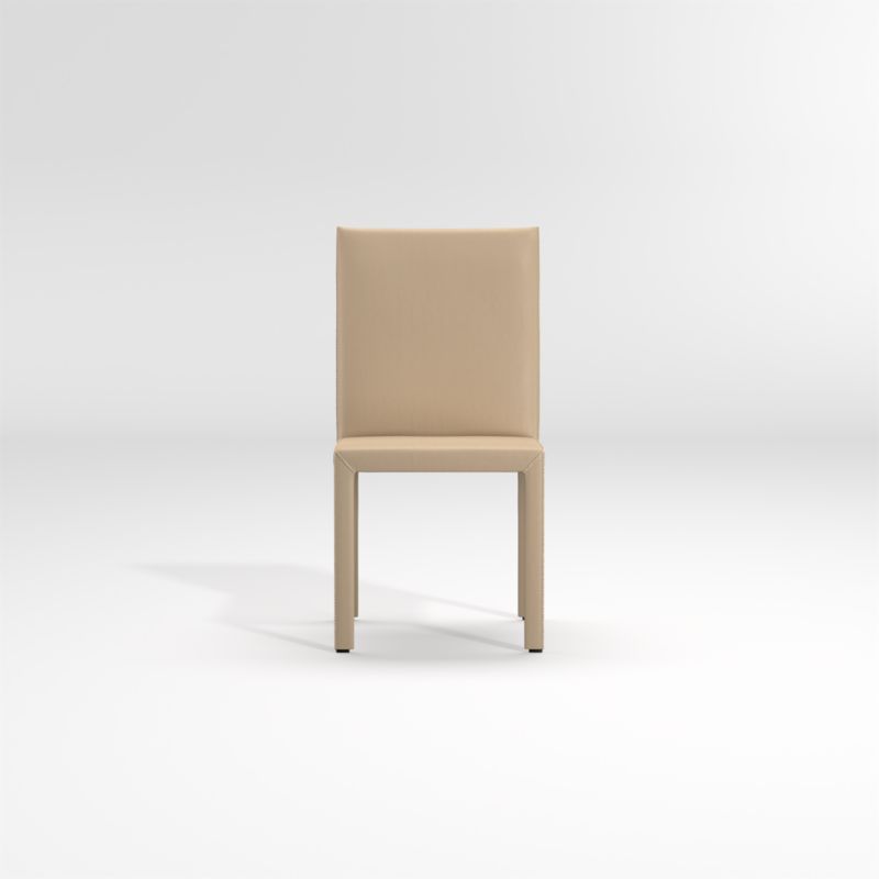 Folio Beige TopGrain Leather Dining Chair + Reviews Crate & Barrel