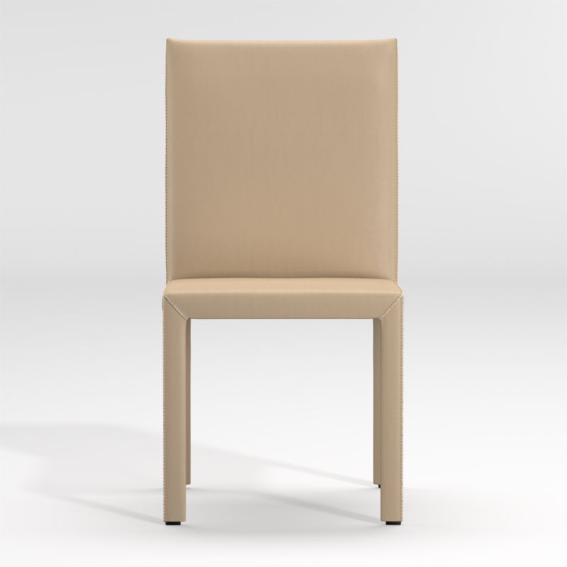 Folio Beige Top-Grain Leather Dining Chair