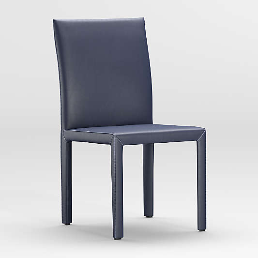 Folio Deep Blue Top-Grain Leather Dining Chair