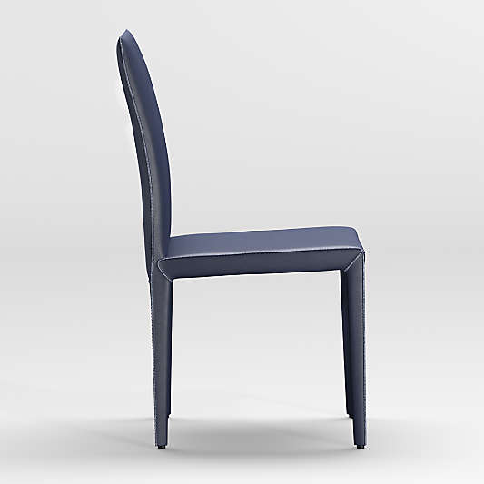 Folio Deep Blue Top-Grain Leather Dining Chair