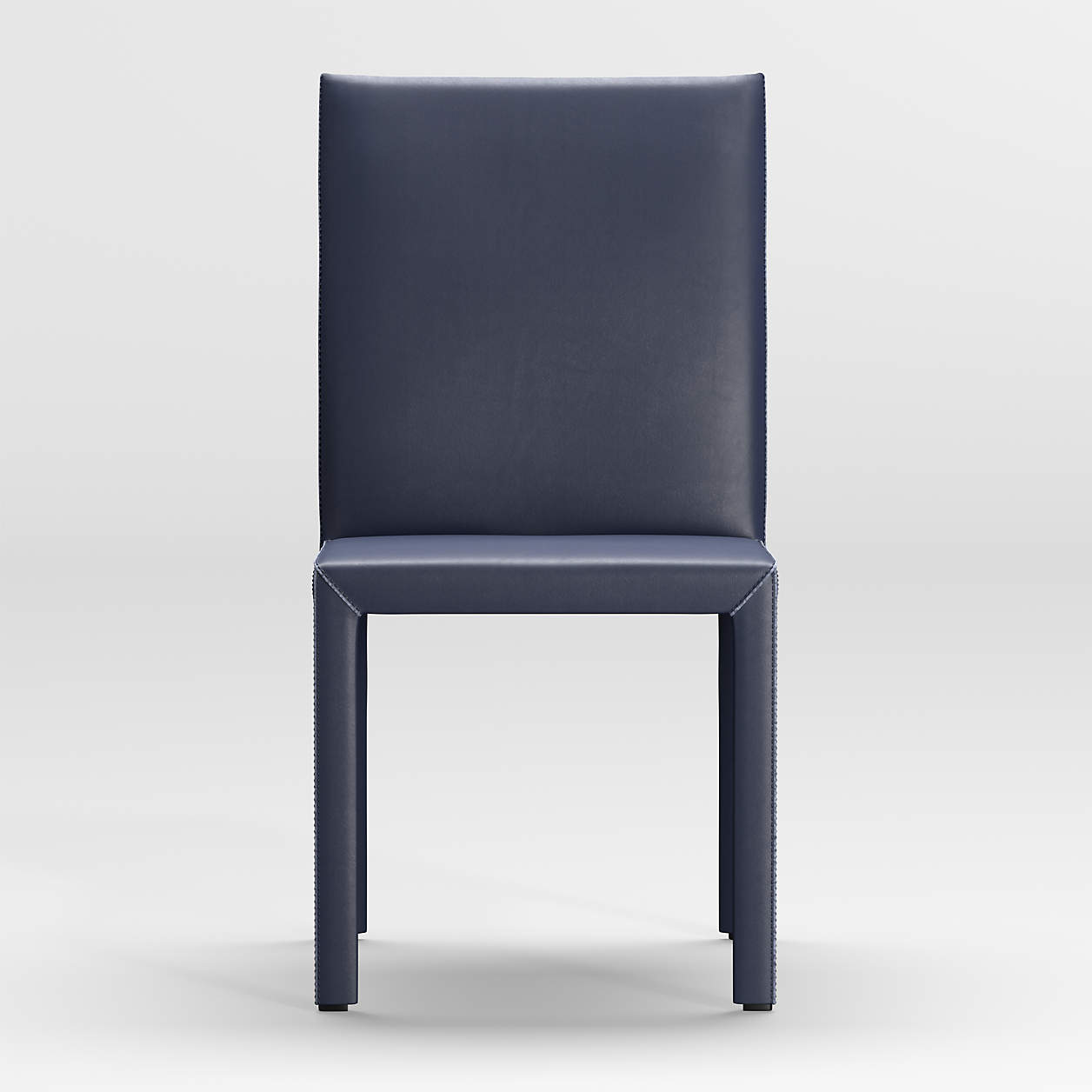 Folio Deep Blue TopGrain Leather Dining Chair + Reviews Crate & Barrel