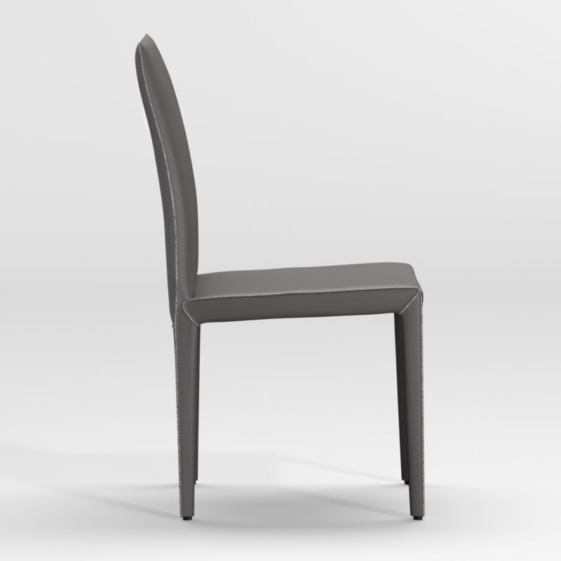 Folio Dark Grey Top-Grain Leather Dining Chair - image 5 of 7