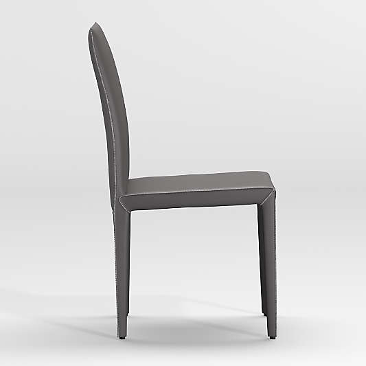 Folio Dark Grey Top-Grain Leather Dining Chair