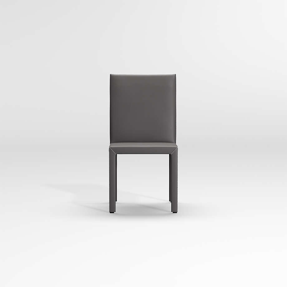 Dark grey discount leather dining chairs