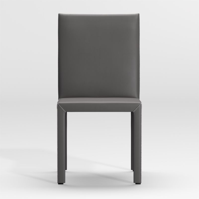 Folio Dark Grey Top-Grain Leather Dining Chair