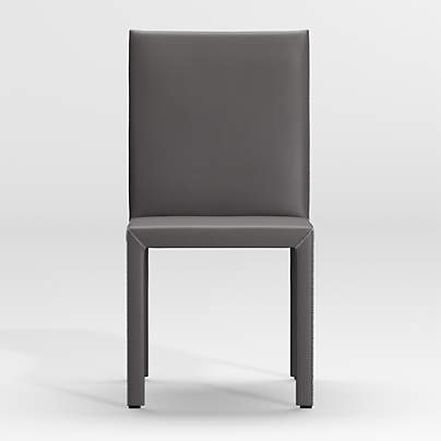 Folio Dark Grey Top-Grain Leather Dining Chair