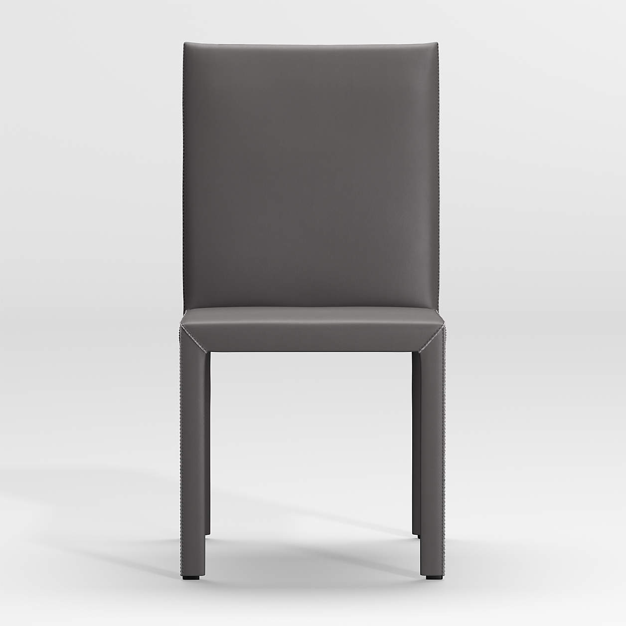Folio Dark Grey Top-Grain Leather Dining Chair + Reviews | Crate & Barrel