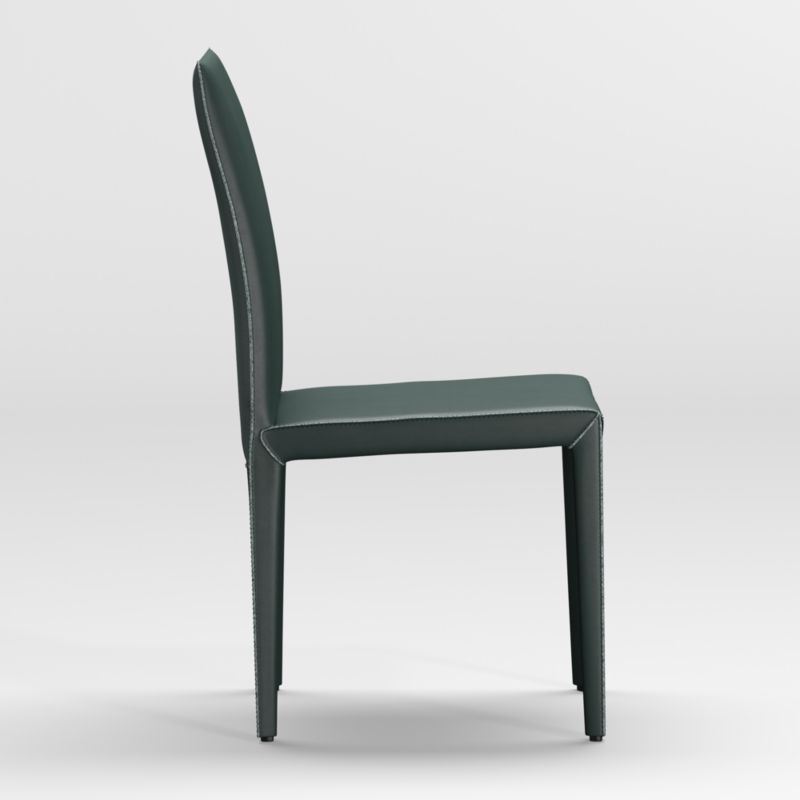 Folio Dark Green Top-Grain Leather Dining Chair - image 5 of 7