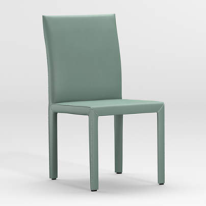 Folio Green Top-Grain Leather Dining Chair