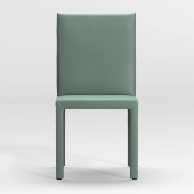 Folio Green Top-Grain Leather Dining Chair