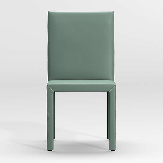 Folio Green Top-Grain Leather Dining Chair