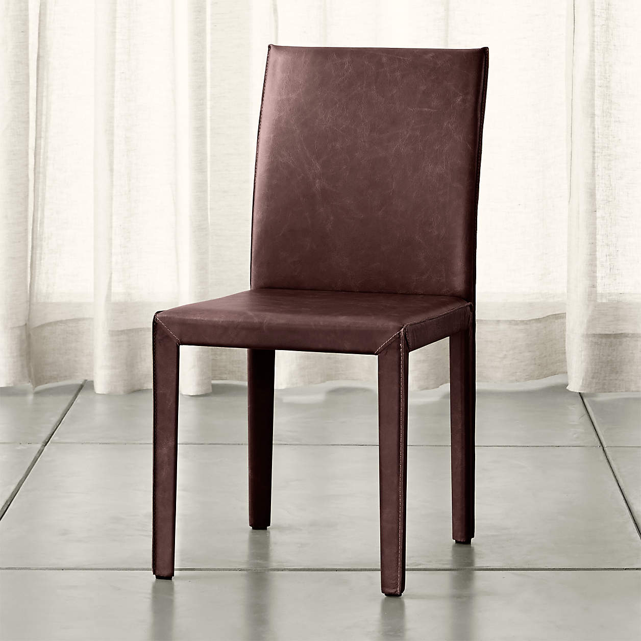 Folio Merlot TopGrain Leather Dining Chair + Reviews