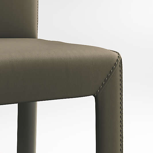 Folio Olive Top-Grain Leather Dining Chair