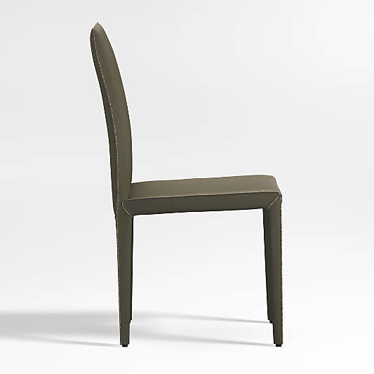 Folio Olive Top-Grain Leather Dining Chair