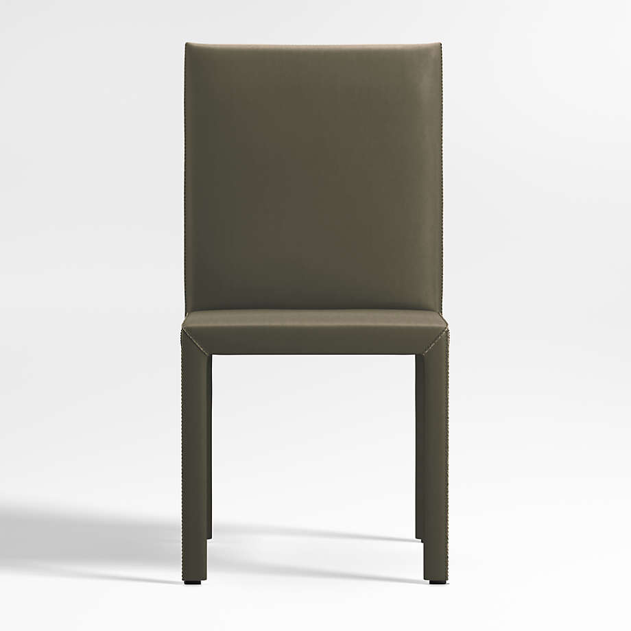 Folio Olive Top-Grain Leather Dining Chair + Reviews | Crate & Barrel
