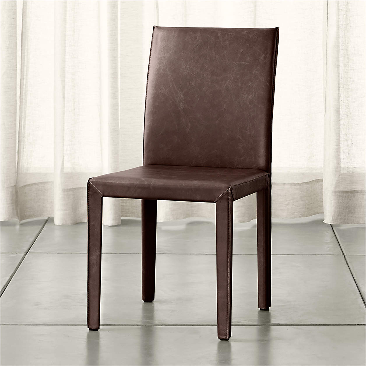 Folio Saddle TopGrain Leather Dining Chair + Reviews Crate & Barrel