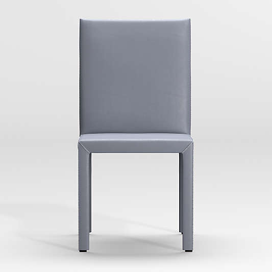 Folio Slate Blue Top-Grain Leather Dining Chair