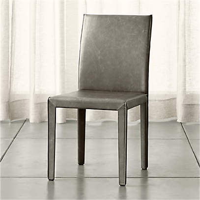 Folio Stone Grey Top Grain Leather, Gray Leather Chairs
