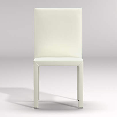 Folio White Top Grain Leather Dining, Leather Dining Chair
