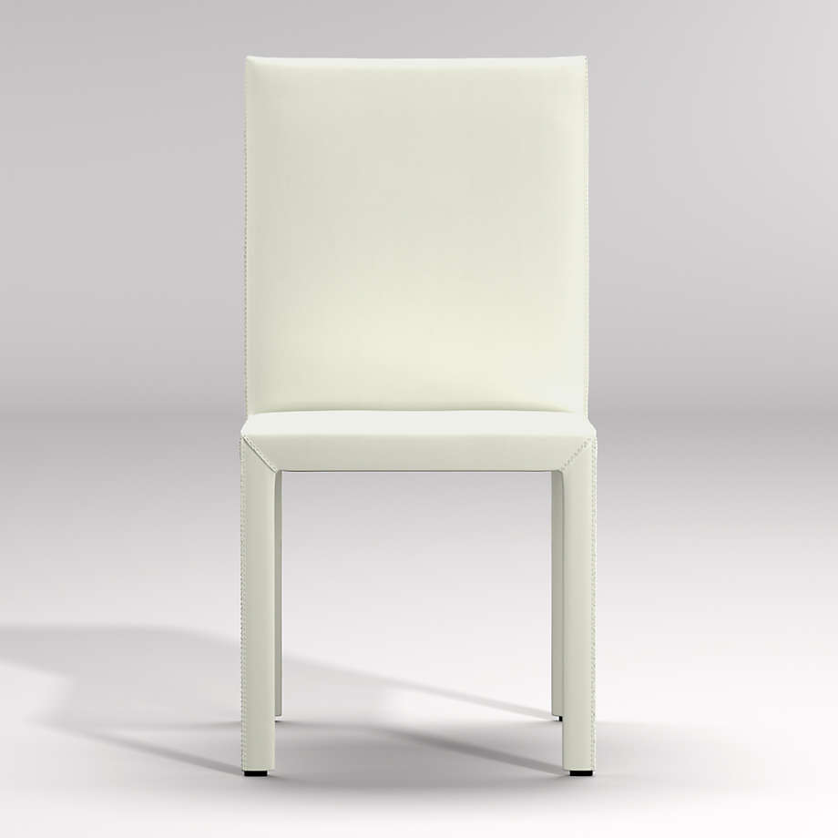Folio White TopGrain Leather Dining Chair + Reviews Crate & Barrel