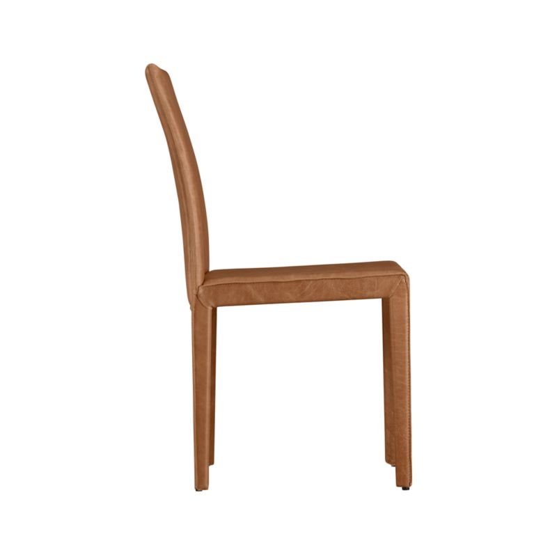 Folio Whiskey Top-Grain Leather Dining Chair + Reviews | Crate & Barrel