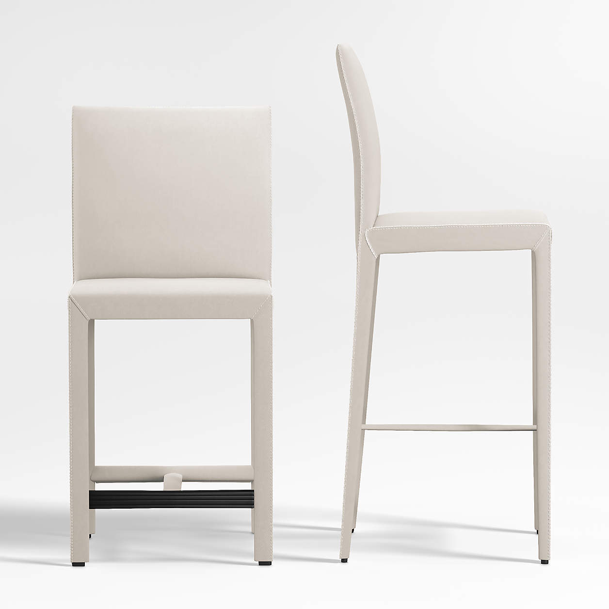 Folio Sand TopGrain Leather Bar Stools Crate & Barrel Canada