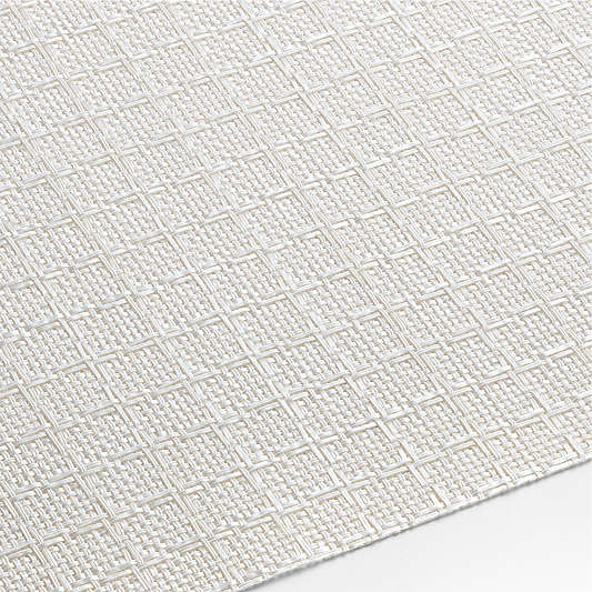 Chilewich ® Rectangular Folly White Neutral Easy-Clean Vinyl Placemat