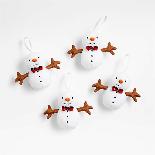 Jellycat ® Festive Folly Snowman Kids Christmas Ornament, Set of 4