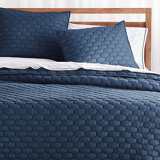 Fontaine Blue Cotton Quilt King