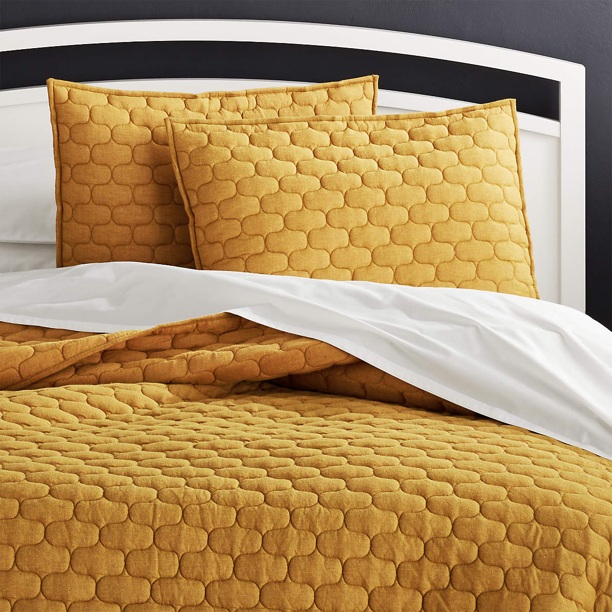 Fontaine Mustard Yellow Cotton Quilt King Reviews Crate And Barrel