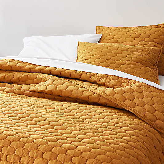 Fontaine Mustard Yellow Cotton Quilt King