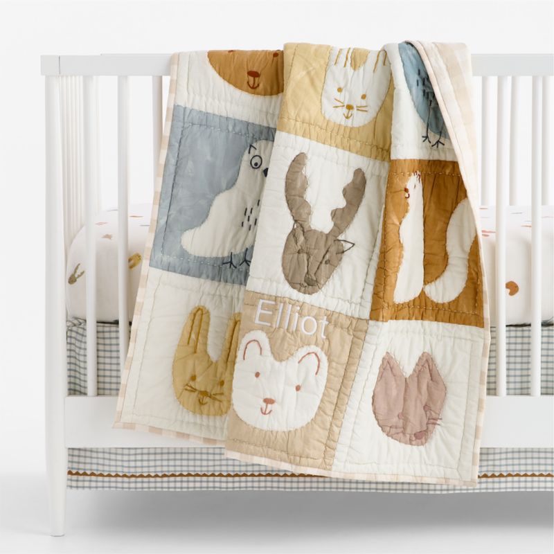 Forest Animals 100% Organic Cotton Baby Crib Quilt - image 6 of 13