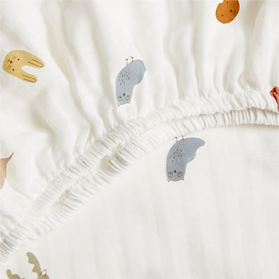 View Supersoft Forest Animals 100% Organic Cotton Baby Crib Fitted Sheet details