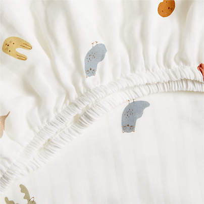 Supersoft Forest Animals 100% Organic Cotton Baby Crib Fitted Sheet