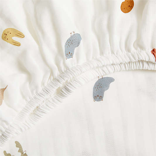 Supersoft Forest Animals 100% Organic Cotton Baby Crib Fitted Sheet