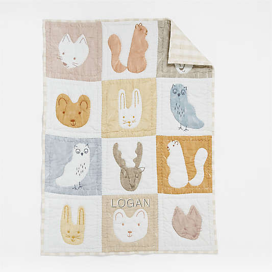 Forest Animals Organic Cotton Baby Crib Quilt