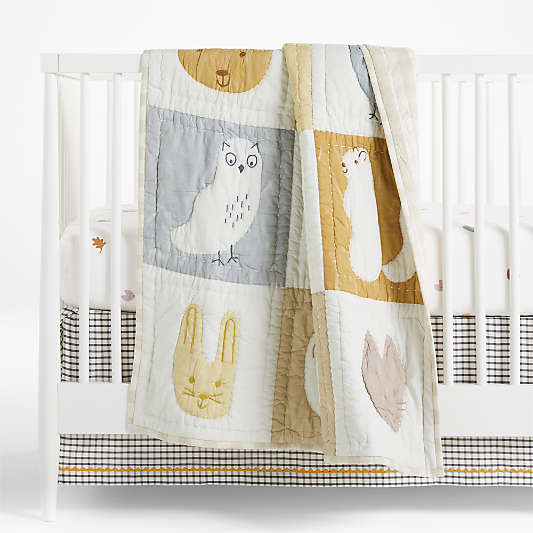 Forest Animals Organic Cotton Baby Crib Quilt