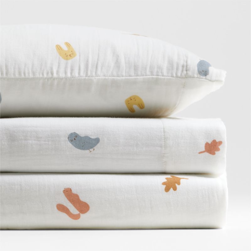 Supersoft Forest Animals Organic Cotton Toddler Sheet Set - image 3 of 6