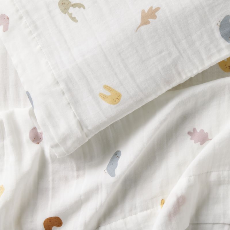 Supersoft Forest Animals Organic Cotton Toddler Sheet Set - image 4 of 6