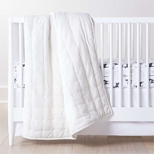 Velvet Cream Baby Crib Quilt