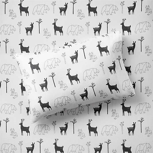 Organic Forest Animal Flannel Toddler Pillowcase