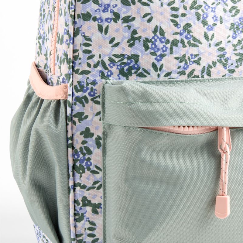 Forest Floral Green Medium Kids Backpack with Side Pockets - image 6 of 10