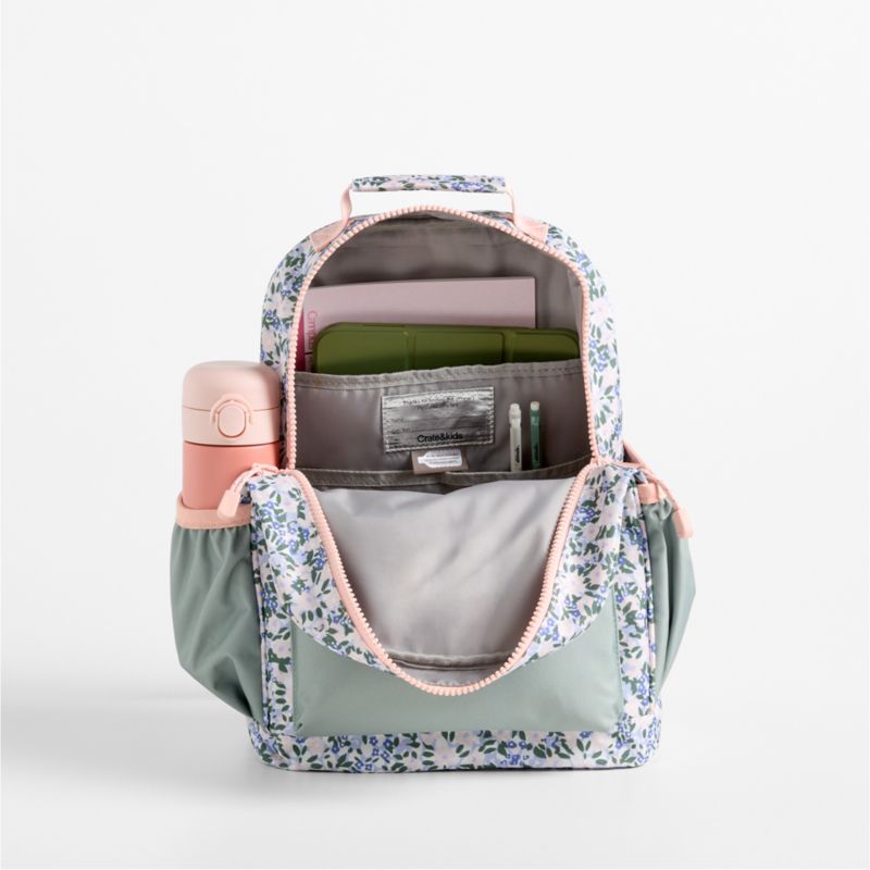 Forest Floral Green Medium Kids Backpack with Side Pockets - image 7 of 10