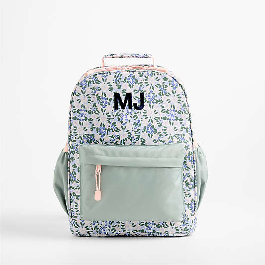 Forest Floral Green Medium Kids Backpack with Side Pockets
