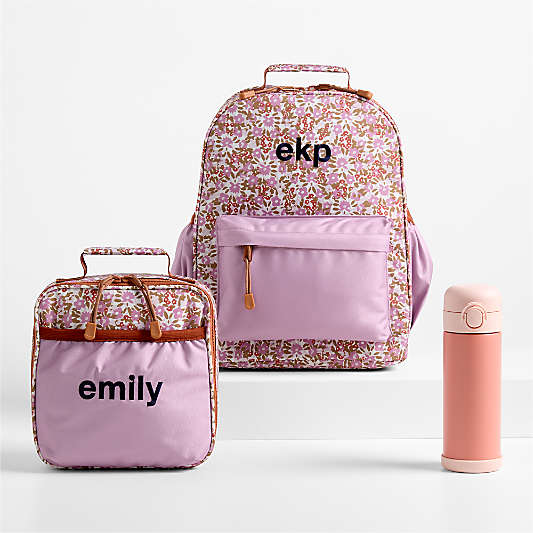 Forest Floral Lilac Purple Kids Backpack Bundle