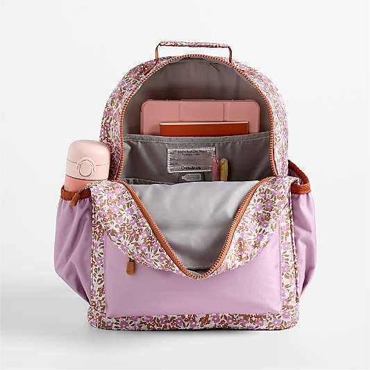 Forest Floral Pink Large Kids Backpack with Side Pockets