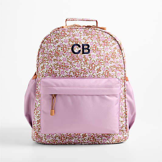 Forest Floral Pink Large Kids Backpack with Side Pockets
